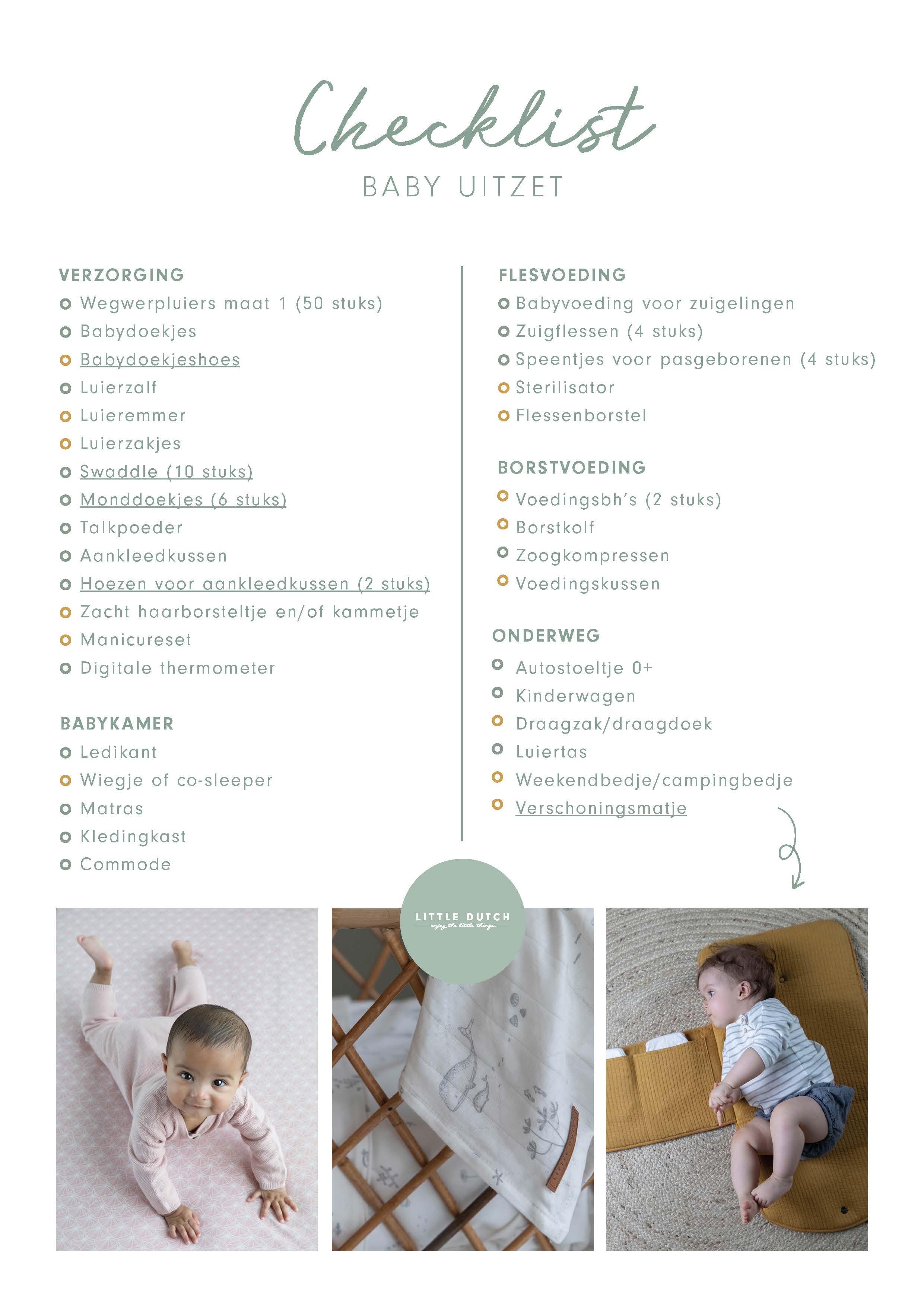 voor eeuwig Grafiek Opheldering Checklist baby uitzet - Little Dutch